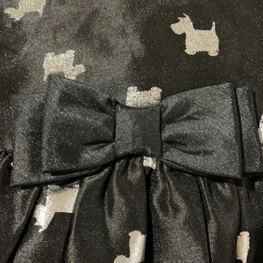 Gymboree 4 black dress with silver metallic Scottie dogs worn once and perfect